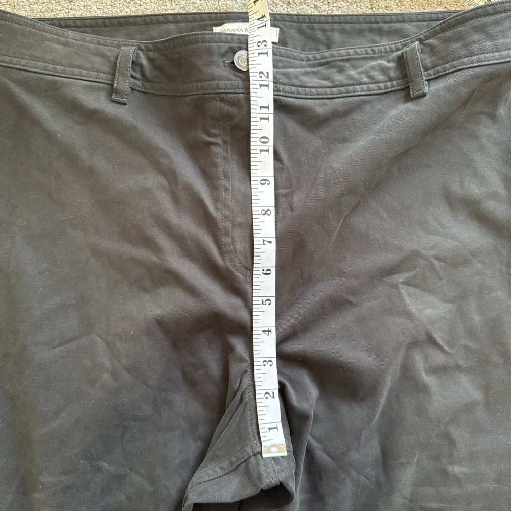 Banana Republic Black High Rise Wide Leg Lightweight Stretch Cotton Pants 16 - Picture 6 of 12